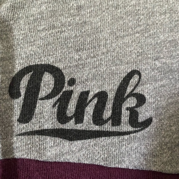 Victoria Secret PINK Sweatshirt Burgundy and Grey - Picture 4 of 4